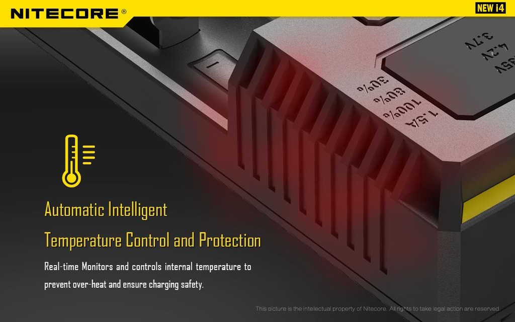 BATTERY CHARGER 4-SLOT/INTELLICHARGER NEW I4 NITECORE