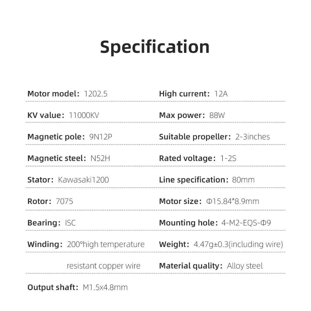 SPECTER 1202.5 11000KV brushless motor