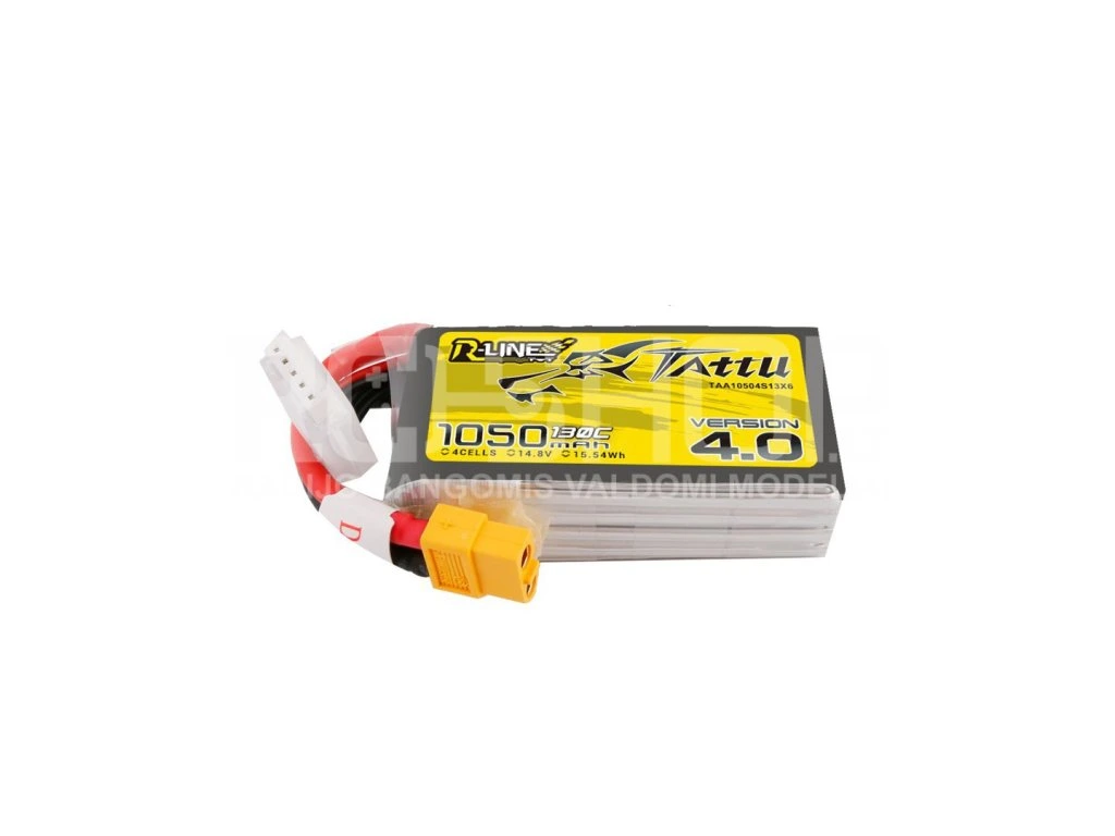 Battery Tattu R-Line 4.0 LiPo 4S 14.8V 1050mAh 130C XT60