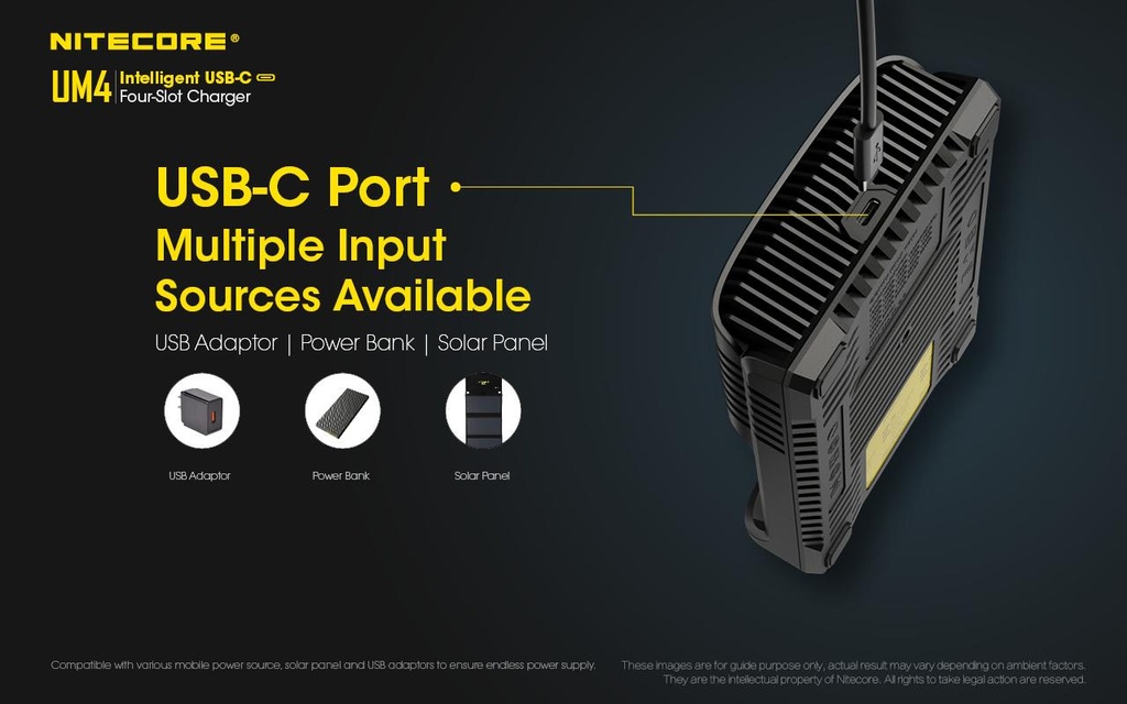 BATTERY CHARGER 4-SLOT/UM4 NITECORE