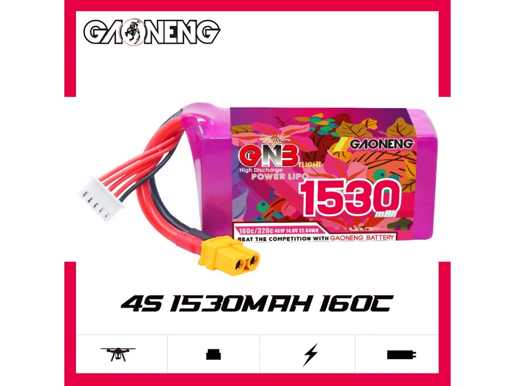 Battery GNB GAONENG 1530mah 4S1P 14.8V 160C XH-JST 5P XT60