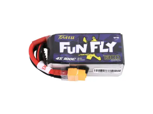 [TAA13004S10X6] Battery Tattu Funfly Series LiPo 4S 1300mAh 14.8V 100C XT60